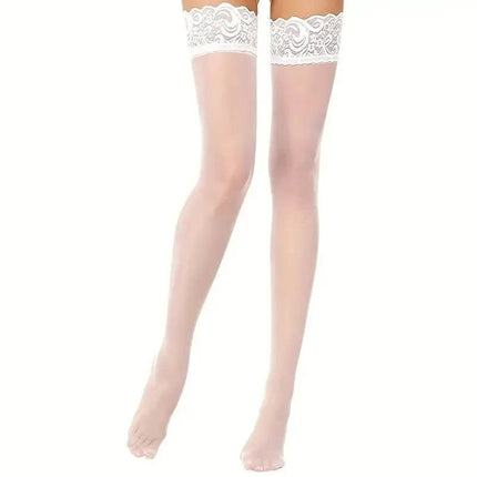 Hosiery Women Lace Stay Up High Thigh Pantyhose - Hosiery - Peacock - Mad Fly Essentials