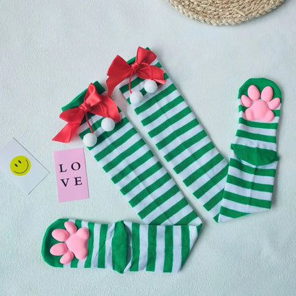 Hosiery Women Over Knee Cat Stockings Animal Socks - Hosiery - Peacock - Mad Fly Essentials