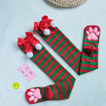 Hosiery Women Over Knee Cat Stockings Animal Socks - Hosiery - Peacock - Mad Fly Essentials