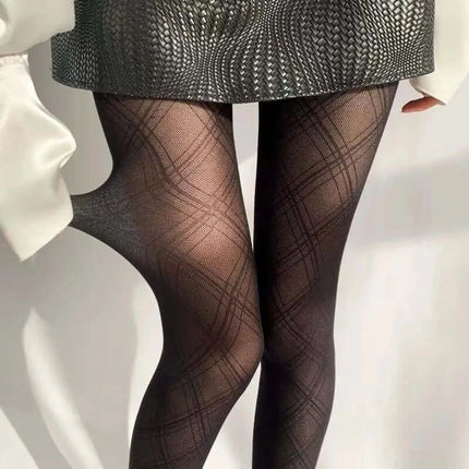 Hosiery Women Sexy Black Diamond Grid Stockings Pantyhose - Hosiery - Gilishon - Mad Fly Essentials