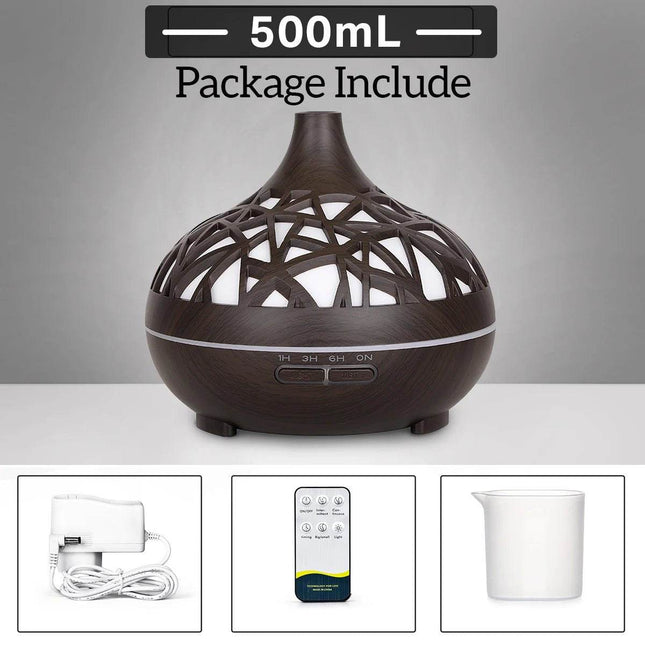 Humidifier Aromatherapy Essential Wood Grain Oil Diffuser Home Decor - Home Decor - Warm like home - Mad Fly Essentials