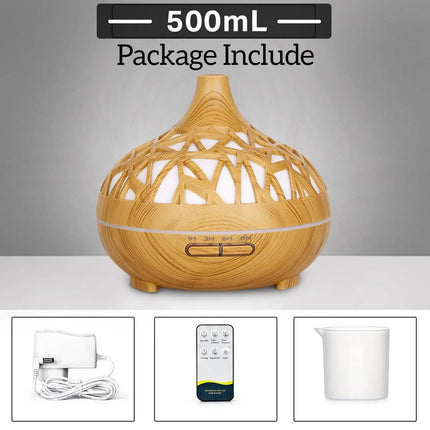 Humidifier Aromatherapy Essential Wood Grain Oil Diffuser Home Decor - Home Decor - Warm like home - Mad Fly Essentials