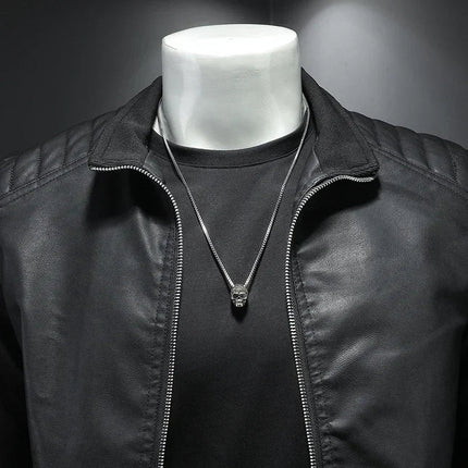 Jacket Men Fashion Leather Solid Stand Collar Outerwear - Jacket - SX - Mad Fly Essentials