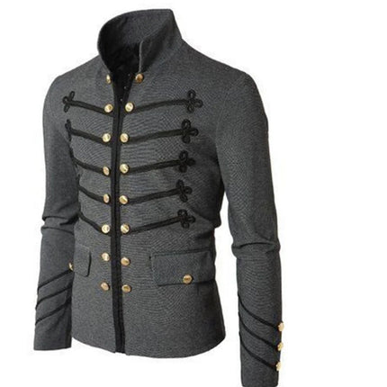 Jacket Men Gothic Steampunk Medieval Frock Outerwear - Jacket - Cavalaria Costumes - Mad Fly Essentials