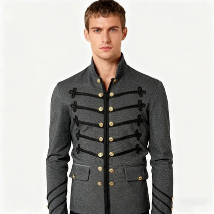 Jacket Men Gothic Steampunk Medieval Frock Outerwear - Jacket - Cavalaria Costumes - Mad Fly Essentials
