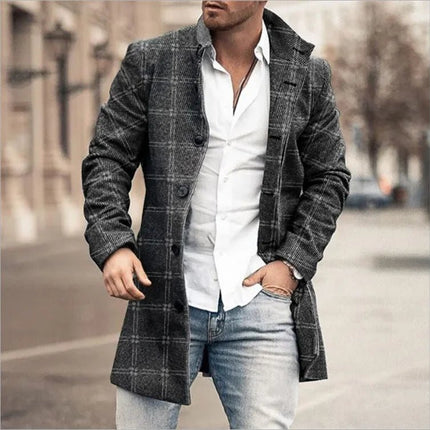 Jacket Men Stand-Collar Long Pocket Coat - Jacket - BC - Mad Fly Essentials