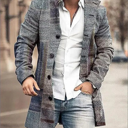 Jacket Men Stand-Collar Long Pocket Coat - Jacket - BC - Mad Fly Essentials