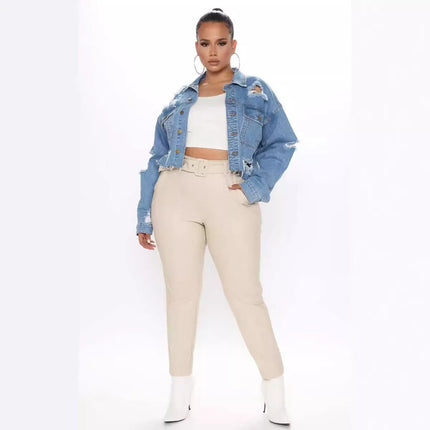 Jacket Washed Ripped Denim Casual Outerwear - Jacket - Genuo - Mad Fly Essentials
