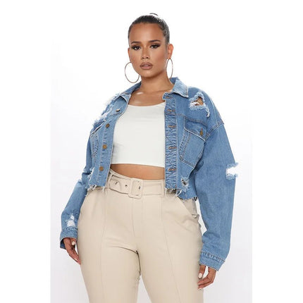 Jacket Washed Ripped Denim Casual Outerwear - Jacket - Genuo - Mad Fly Essentials