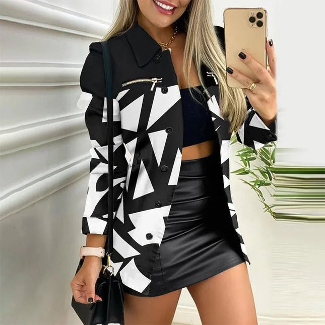 Jacket Women 3D Print Vintage Lightweight Outerwear - Jacket - Animal Unicorn - Mad Fly Essentials