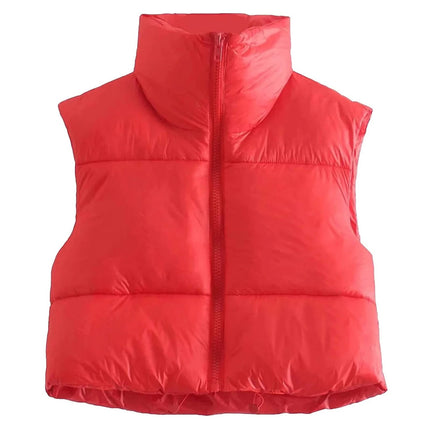 Jacket Women Cropped Vest Sleeveless Puffer Outerwear - Jacket - Sunsiom - Mad Fly Essentials