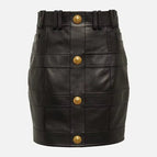 gold button skirt
