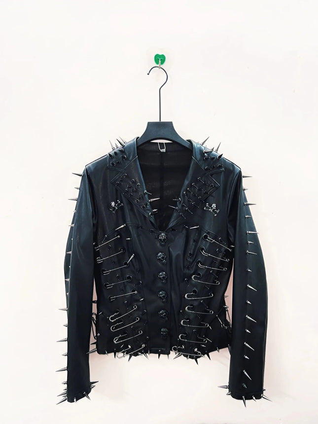 Jacket Women Gothic Leather Punk Y2K Vintage Outerwear - Jacket - Hageofly - Mad Fly Essentials