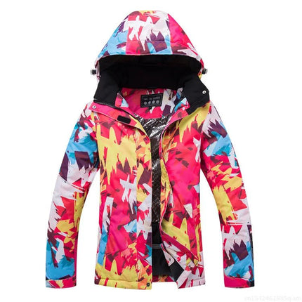 Jacket Women Pink Blue Marble Ski Outerwear - Jacket - ARCTIC QUEEN - Mad Fly Essentials