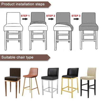 Jacquard Solid Bar Chair Cover Short Slipcover - Mad Fly Essentials