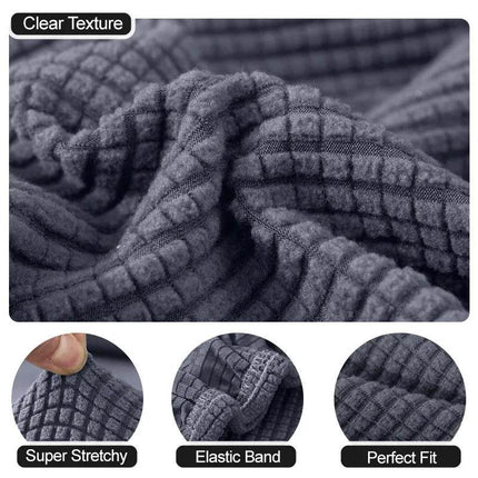 Jacquard Solid Bar Chair Cover Short Slipcover - Slipcover - WhiteRain - Mad Fly Essentials