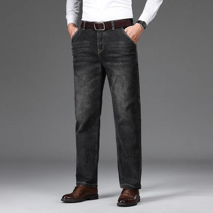 Jeans Men Blue-Grey Classic Denim Pants - Jeans - Brother Wang - Mad Fly Essentials