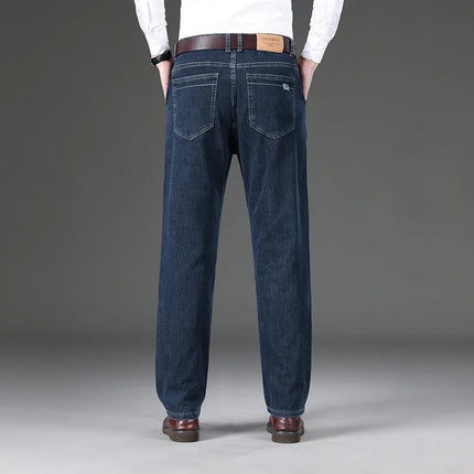 Jeans Men Blue-Grey Classic Denim Pants - Jeans - Brother Wang - Mad Fly Essentials