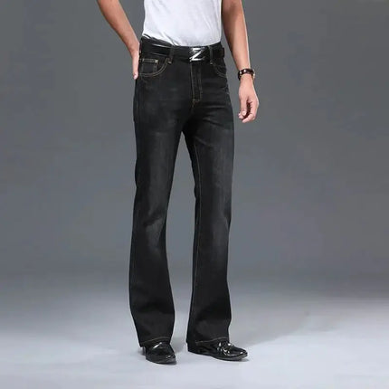 Jeans Men Blue - Grey Flared Boot Cut Pants - Jeans - Brother Wang - Mad Fly Essentials
