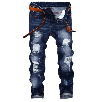 Jeans Men Mid - Waist Denim Straight Cargo Pants - Jeans - ZHAHL - Mad Fly Essentials