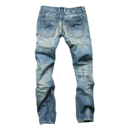 Jeans Men Mid Waist Straight Washed Fly Trousers - Jeans - ZHAHL - Mad Fly Essentials