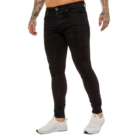 Jeans Men Patchwork Denim Pencil Pants - Jeans - GINGTTO - Mad Fly Essentials