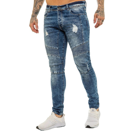 Jeans Men Patchwork Denim Pencil Pants - Jeans - GINGTTO - Mad Fly Essentials