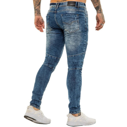 Jeans Men Patchwork Denim Pencil Pants - Jeans - GINGTTO - Mad Fly Essentials