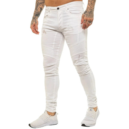 Jeans Men Patchwork Denim Pencil Pants - Jeans - GINGTTO - Mad Fly Essentials