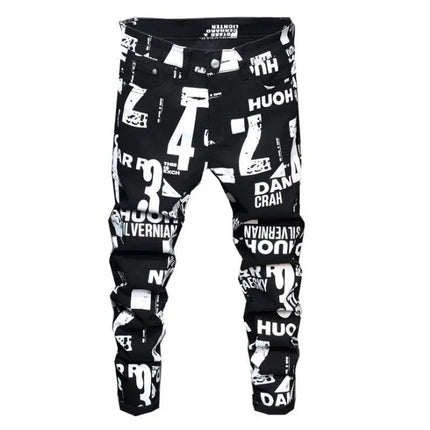 Jeans Men Spring Fashion 3D Graffiti Denim Pants - Jeans - Binsenfali - Mad Fly Essentials