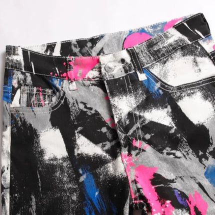 Jeans Men Spring Fashion 3D Graffiti Denim Pants - Jeans - Binsenfali - Mad Fly Essentials