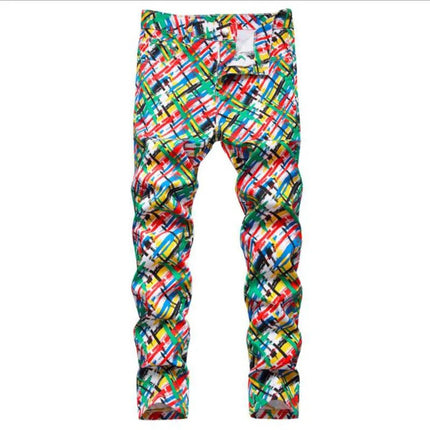 Jeans Men Spring Fashion 3D Graffiti Denim Pants - Jeans - Binsenfali - Mad Fly Essentials