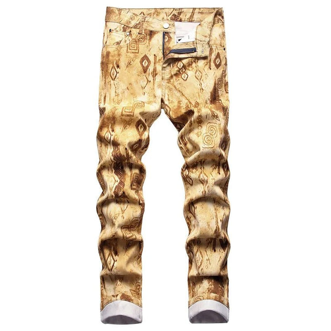 Jeans Men Spring Fashion 3D Graffiti Denim Pants - Jeans - Binsenfali - Mad Fly Essentials