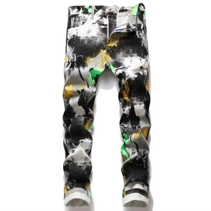 Jeans Men Spring Fashion 3D Graffiti Denim Pants - Jeans - Binsenfali - Mad Fly Essentials