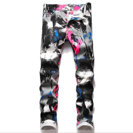 Jeans Men Spring Fashion 3D Graffiti Denim Pants - Jeans - Binsenfali - Mad Fly Essentials