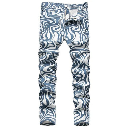 Jeans Men Spring Fashion 3D Graffiti Denim Pants - Jeans - Binsenfali - Mad Fly Essentials