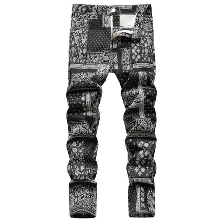 Jeans Men Spring Fashion 3D Graffiti Denim Pants - Jeans - Binsenfali - Mad Fly Essentials