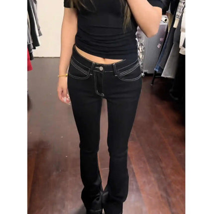 Jeans Women 2000s Cowboy Bootcut Flare Pants - Jeans - Matteobenni - Mad Fly Essentials