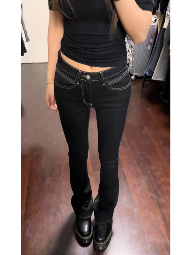 Jeans Women 2000s Cowboy Bootcut Flare Pants - Jeans - Matteobenni - Mad Fly Essentials