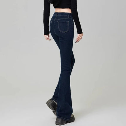 Jeans Women High Waist Bootcut Streetwear Retro Flare Pants - Jeans - LEIJIJEANS - Mad Fly Essentials