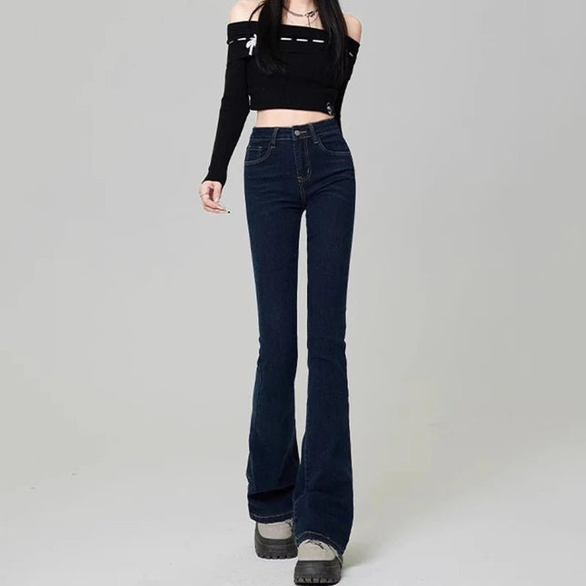 Jeans Women High Waist Bootcut Streetwear Retro Flare Pants - Jeans - LEIJIJEANS - Mad Fly Essentials