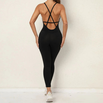 Jumpsuit Women Crisscross Backless Fitness Jumper - Jumpsuit - Faroot - Mad Fly Essentials
