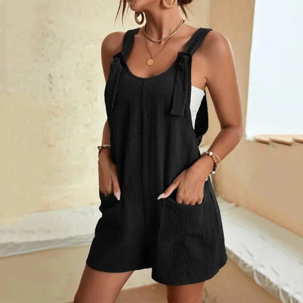 Jumpsuit Women Sleeveless Pocket Wide Leg Jumper - Jumpsuit - ILUKiss - Mad Fly Essentials