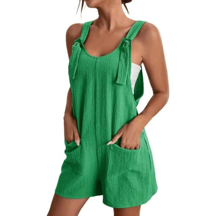 Jumpsuit Women Sleeveless Pocket Wide Leg Jumper - Jumpsuit - ILUKiss - Mad Fly Essentials