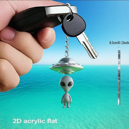 Keychain Green Alien 2D Science Fiction Car Pendant - Keychain - KINGONEDOM - Mad Fly Essentials