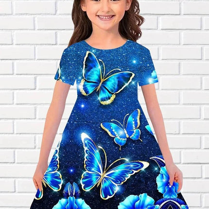 Kids 3 - 14Y 3D Butterfly Short Girl Party Dress - Party Dress - Bibihou - Mad Fly Essentials