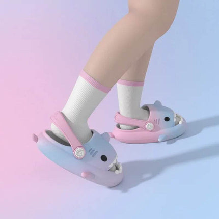 Kids Baby Girl Rainbow Shark Slippers - Slippers - Lorilury - Mad Fly Essentials