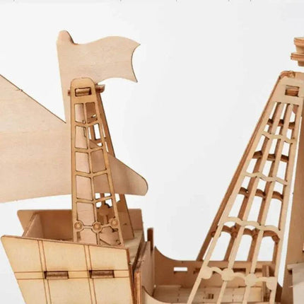 Kids DIY Sailing Ship 3D Wooden Puzzle Toys - Mad Fly Essentials