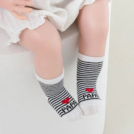 Kids Footwear 4p Love Mama Papa Baby Socks - Kids Footwear - SheCute - Mad Fly Essentials