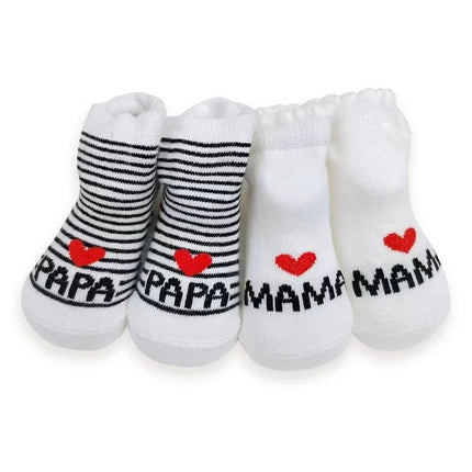 Kids Footwear 4p Love Mama Papa Baby Socks - Kids Footwear - SheCute - Mad Fly Essentials